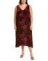Фото #1 товара Платье Johnny Was Belle из бархата с шелковыми вставками, красное, 2X