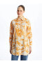 Modest Desenli Uzun Kollu Oversize Kadın Gömlek Tunik