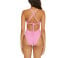 Becca by Rebecca Virtue Side Twist Cut Out One Piece Swimsuit Pink Size Medium
