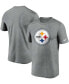 Фото #2 товара Men's Heather Charcoal Pittsburgh Steelers Logo Essential Legend Performance T-shirt