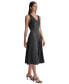 Фото #2 товара Women's Contrast Stitch Sleeveless Fit & Flare Dress