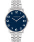 ფოტო #1 პროდუქტის Men's Elliot Silver-Tone Stainless Steel Bracelet Watch 40mm