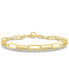 2-Pc. Diamond & Paperclip Link Bracelets (1/4 ct. t.w.) in 14k Gold-Plated Sterling Silver