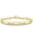 ფოტო #1 პროდუქტის 2-Pc. Diamond & Paperclip Link Bracelets (1/4 ct. t.w.) in 14k Gold-Plated Sterling Silver