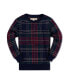 Navy plaid intarsia