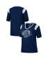 Фото #2 товара Women's Heathered Navy Penn State Nittany Lions 15 Min Early Football V-Neck T-shirt