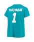 Фото #4 товара Women's Tua Tagovailoa Aqua Miami Dolphins Plus Size Name and Number T-shirt