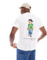 Polo Ralph Lauren denim bear back print pocket t-shirt classic oversized fit in white Белый, L - Chest 42-45 - фото #1