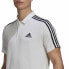 Men’s Short Sleeve Polo Shirt Adidas Primeblue 3 Stripes White