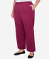 Plus Size Wine Country Women's Classic Faux Suede Slant Pocket Medium Length Pant