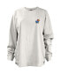 ფოტო #3 პროდუქტის Women's White Kansas Jayhawks Pennant Stack Oversized Long Sleeve T-shirt