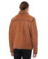 ფოტო #3 პროდუქტის Men's Leather Banded Sheepskin Casual Jacket, Washed Tan with Brissa Wool