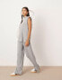 Фото #2 товара ASOS EDITION jersey rib shoulder pad longline top co-ord in grey