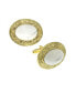 Jewelry 14K Gold Plated Semi-Precious Howlite Oval Cufflinks