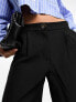 Фото #6 товара Miss Selfridge Petite tailored wide leg trouser in black - BLACK