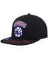 Фото #2 товара Men's Black Philadelphia 76ers Hardwood Classics Front Loaded Snapback Hat
