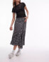 Topshop cutabout midi skirt in mono check