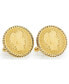 Фото #1 товара Запонки American Coin Treasures Золотом Облицованные Серебряный Баберовский Дайм 1800-х годов в плетеном ободке