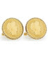 Фото #1 товара Gold-Layered 1800's Silver Barber Dime Rope Bezel Coin Cuff Links