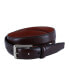 Men's 30MM Pebble Grain Leather Belt with Silver Buckle