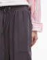 Фото #6 товара Topshop pull on wide leg trouser in charcoal