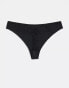 ASOS DESIGN Curve 3 pack no VPL & lace thong in black