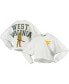 ფოტო #1 პროდუქტის Women's White West Virginia Mountaineers Raw Hem Cropped Long Sleeve T-shirt