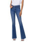 Фото #1 товара Women's Mid Rise Raw Hem Mini Flare Jeans