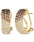ფოტო #1 პროდუქტის Ombré Chocolate Diamond & Nude Diamond (1-1/4 ct. t.w.) Omega Hoop Earrings in 14k Rose Gold, White Gold or Yellow Gold