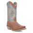 Laredo Arabella Embroidered Floral Square Toe Cowboy Womens Blue, Brown Casual