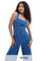 Фото #1 товара Nobody's Child Petite Maisie cross back denim jumpsuit in blue