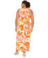 ფოტო #4 პროდუქტის Plus Size Floral-Print Twisted-Waist Maxi Dress