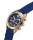 Guess Herren Armbanduhr RESISTANCE Multifunktion blau, roségold 44 mm GW0729G3