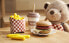 Children’s food set toy with hamburger chips soft drink