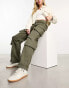 New Look oversized cargo trouser in khaki