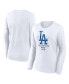 Фото #1 товара Women's White Los Angeles Dodgers Lightweight Fitted Long Sleeve T-shirt