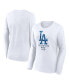 ფოტო #1 პროდუქტის Women's White Los Angeles Dodgers Lightweight Fitted Long Sleeve T-shirt