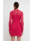 Фото #12 товара Women's Long Sleeve Lace Mini Dress