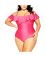ფოტო #1 პროდუქტის Women's Plus Size Ingrid Ruffle 1 Piece Swimsuit