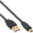 Фото #1 товара InLine USB 2.0 Flat Cable USB Type A male / Mini-B male 5pin black/gold 1.0m