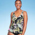 Фото #2 товара Women's Tropical Print Underwire V-Neck Tankini Top- Kona Sol Multi M