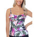 Island Escape 283888 Aloha Palms Printed Tankini Top, Women's Swimsuit, Size 12