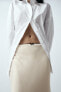 Фото #4 товара Атласная юбка с кружевом ZARA