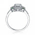 ფოტო #2 პროდუქტის Sterling Silver with Rhodium Plated Radiant Cubic Zirconia Coctail Ring