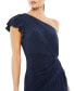 ფოტო #5 პროდუქტის Women's Ruffled One Shoulder Draped Gown