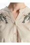 Фото #3 товара LCW Grace Kaçık Yaka Nakışlı Uzun Kollu Kadın Bluz
