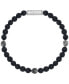 ფოტო #1 პროდუქტის Men's Onyx & Lion Beaded Bracelet in Sterling Silver-Plate