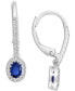 ფოტო #3 პროდუქტის Sapphire (5/8 ct. t.w.) & Diamond (1/5 ct. t.w.) Drop Earrings in 14k White Gold