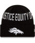 Фото #1 товара Men's Black Denver Broncos Team Social Justice Cuffed Knit Hat