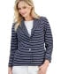 ფოტო #3 პროდუქტის Women's Sail Striped Double-Button Knit Blazer